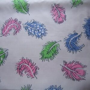 4 yards plus of soft, floaty feather fabric, vintage 1950s to 1960s, candy color